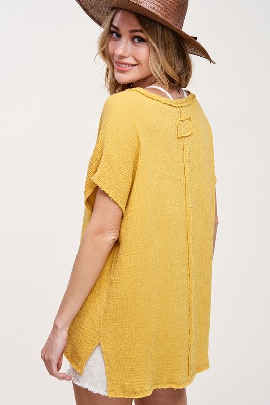 La Miel Short Sleeve Gauze Top