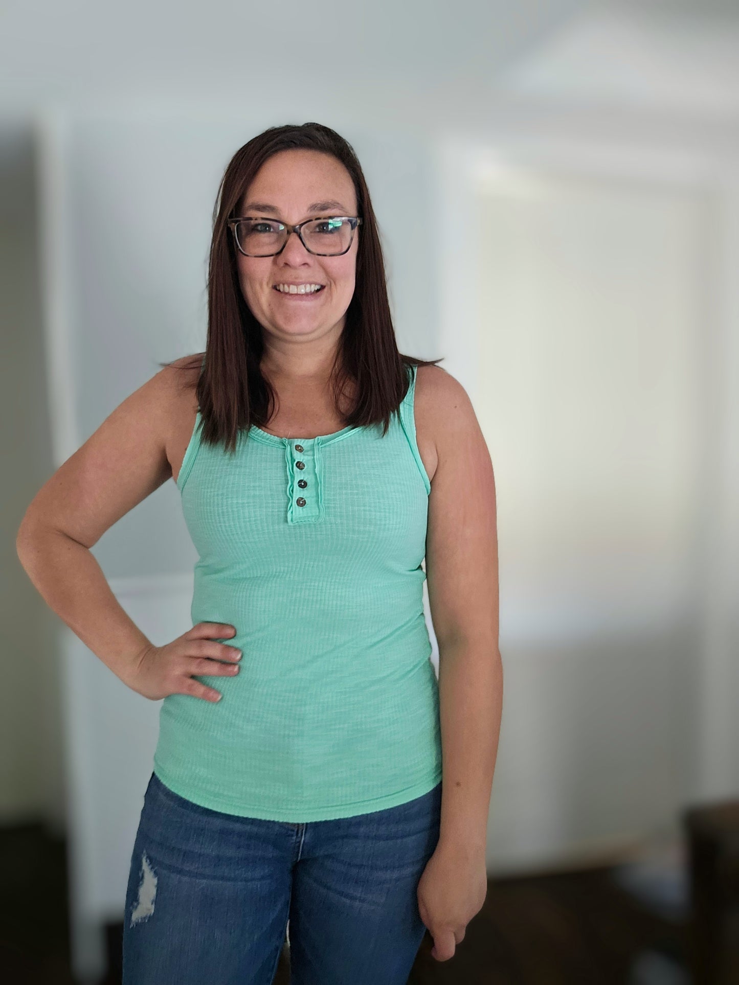Zenana Henley Tank