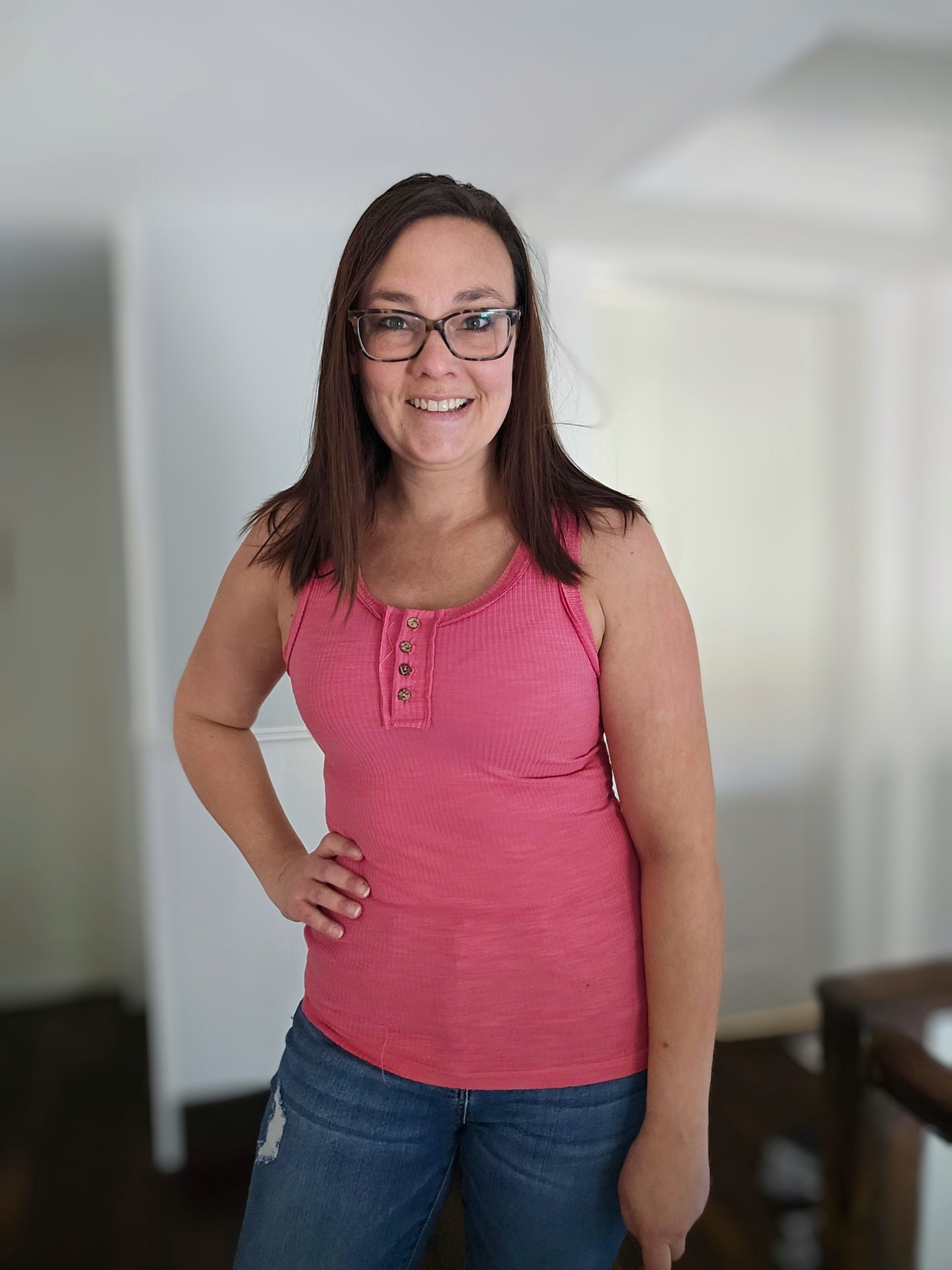 Zenana Henley Tank