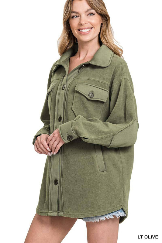 Zenana Oversized Fleece Shacket