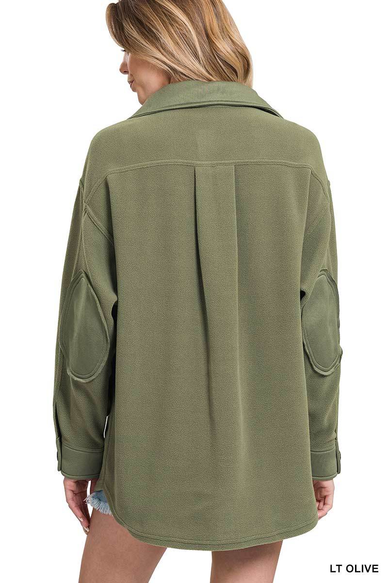 Zenana Oversized Fleece Shacket