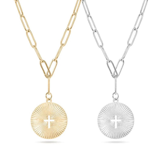 Sunburst Cross Necklace