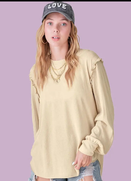 La Miel Ruffle Detail Top