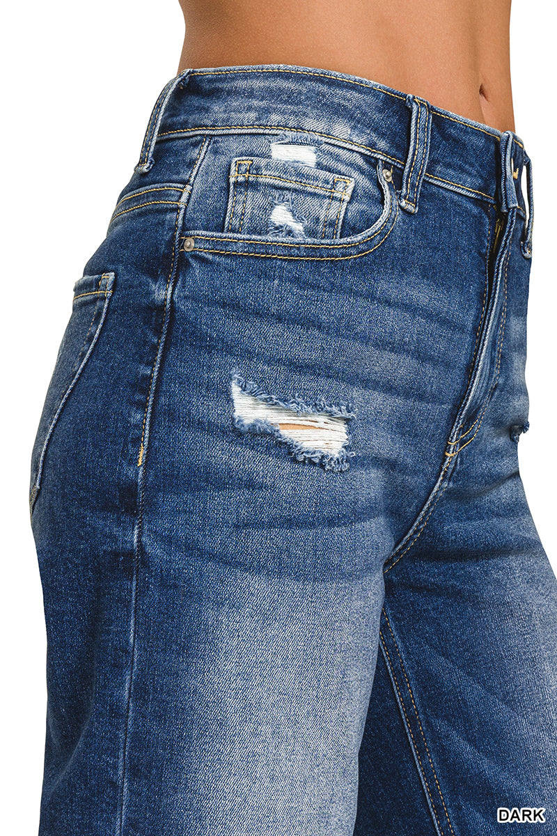 Zenana Raw Hem Denim