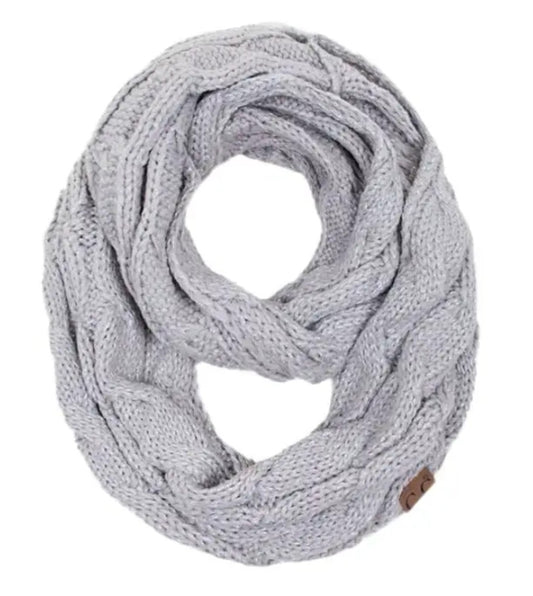 C.C. Metallic Infinity Scarf in Silver