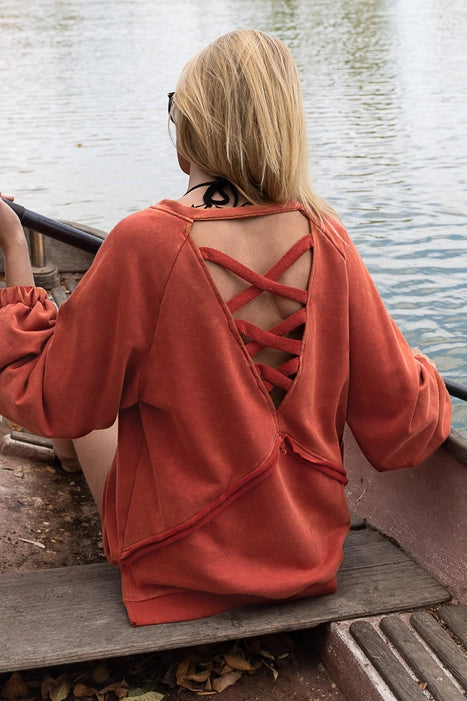 POL Cross Back Strap Sweatshirt