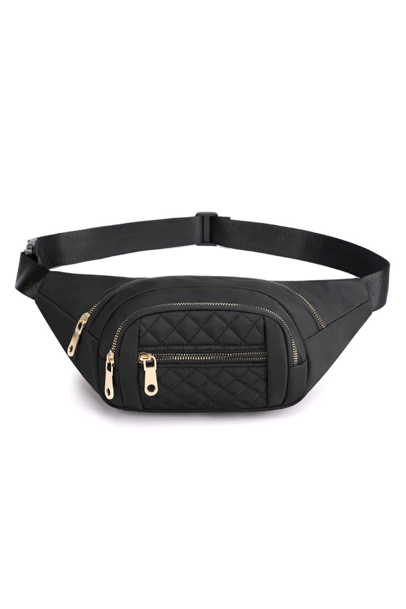 Zenana Quilted Multi Pocket Waist Belt Bag