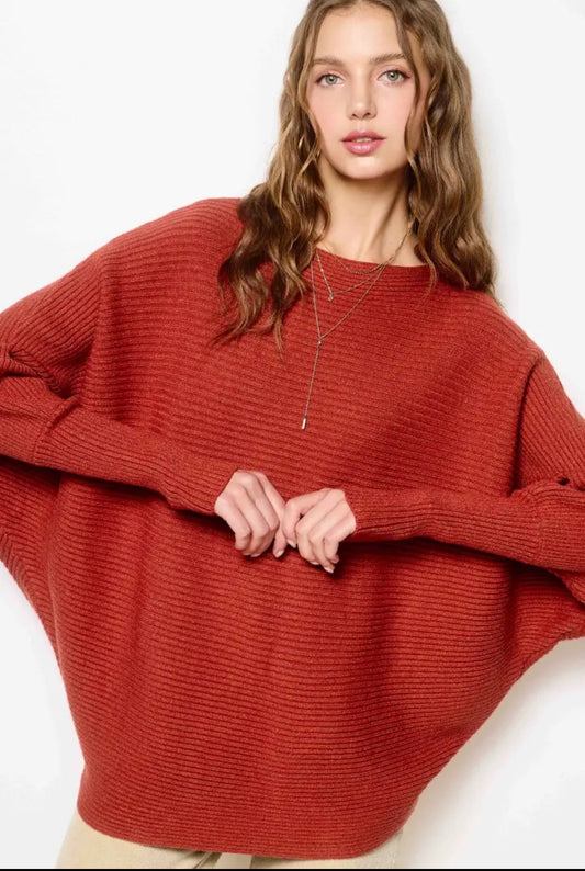 La Miel Slouchy Boat Neck Sweater