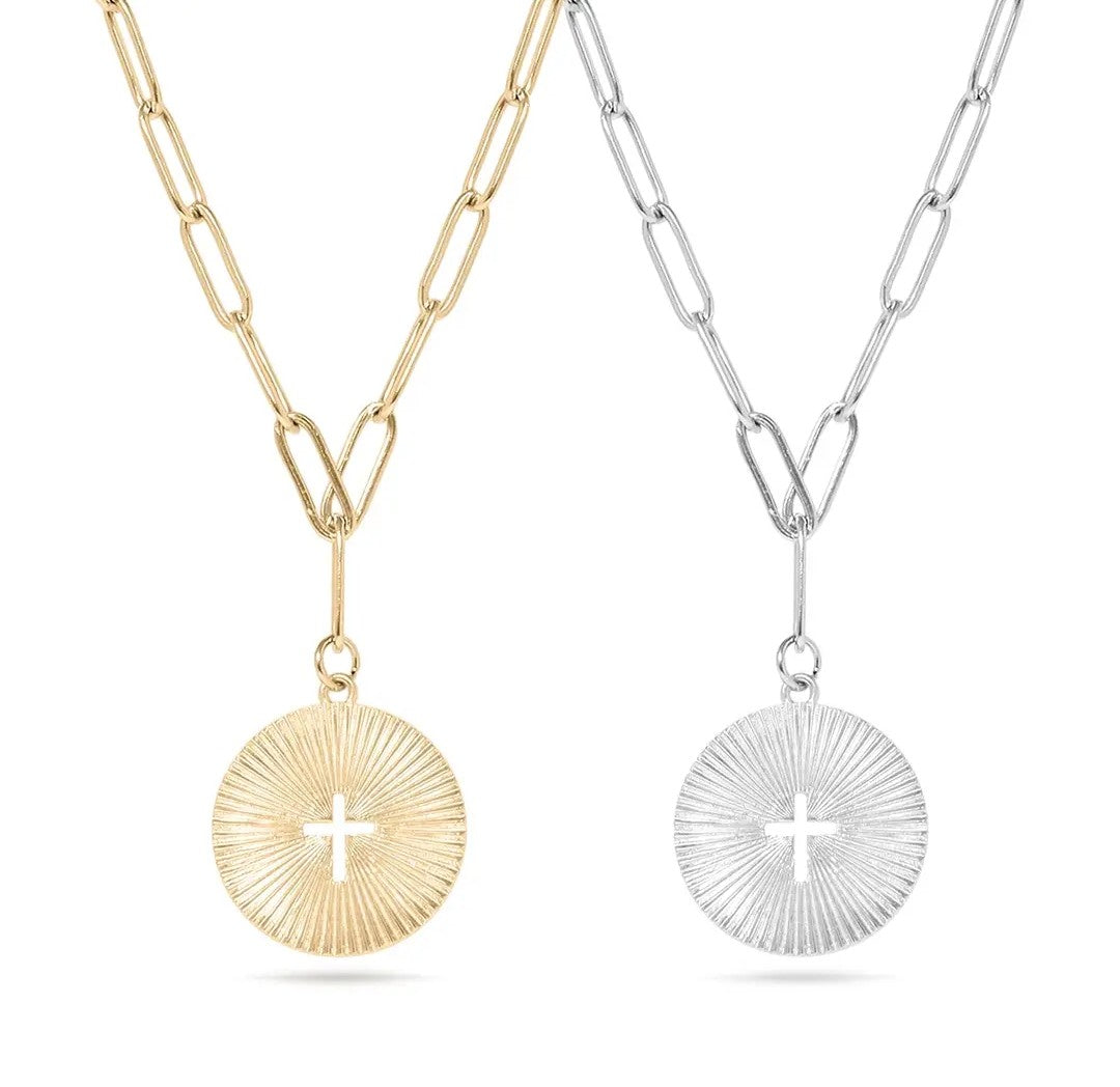 Sunburst Cross Necklace